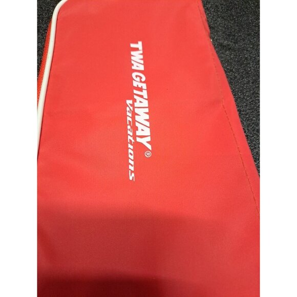 VTG TWA Airlines Getaway Vacations Document/Amenity Bag Wristlet 10x6" Zippered - Picture 8 of 12